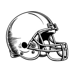 Vintage football helmet sketch, sports nostalgia