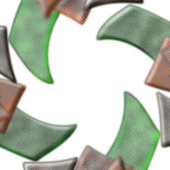 An abstract transparent iridescent shattered glass vignette design element overlay.