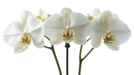 Three Elegant White Orchids Blooming Beautifully