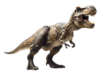 A Furious Tyrannosaurus Rex, Standing Alone, Isolated on a Transparent Background, Ideal for Dinosaur, Jurassic, or Prehistoric-Themed Designs