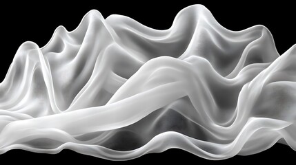 Fototapeta premium White Fabric Draped in Abstract Waves