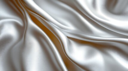 Obraz premium Draped Silver Silk Fabric Showing Soft Waves