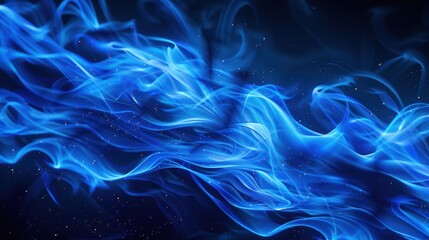 Obraz premium Vibrant Blue Flames and Smoke with Ethereal Light Effects