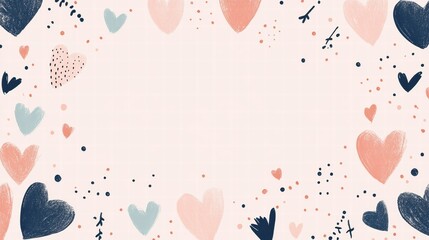 Delightful Valentine's Day setting showcases colorful hand-drawn love cards surrounded by a whimsical design inviting sweet expressions. Generative AI