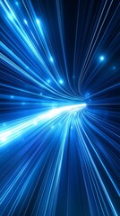 Obraz premium Blue light rays radiating out from the center of an abstract background