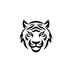 Tiger head face logo vector icon template. Tiger face logo on white background.