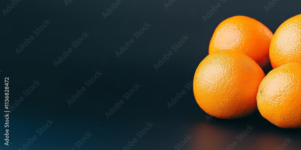 Poster fresh oranges arranged on dark background highlighting vibrant colors and clean shadows for a modern