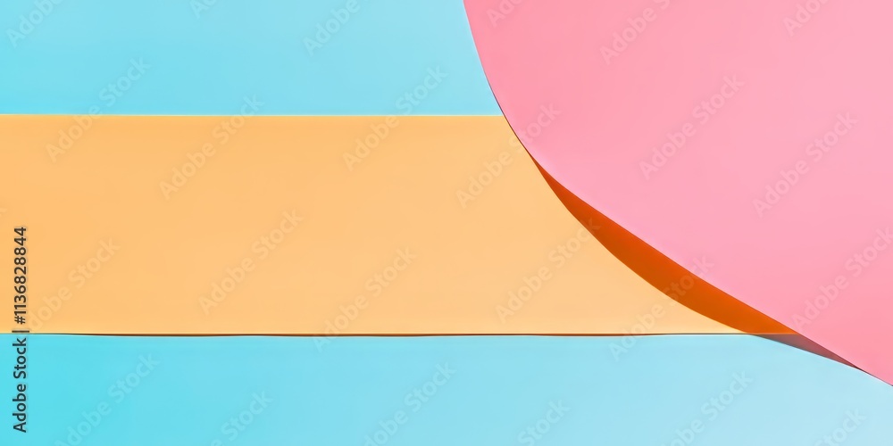 Poster brightly colored banner with empty space and stickers for creative designs and customization