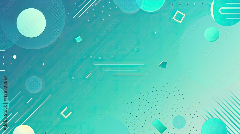 Poster abstract design featuring geometric shapes and gradients in a soothing color palette.
