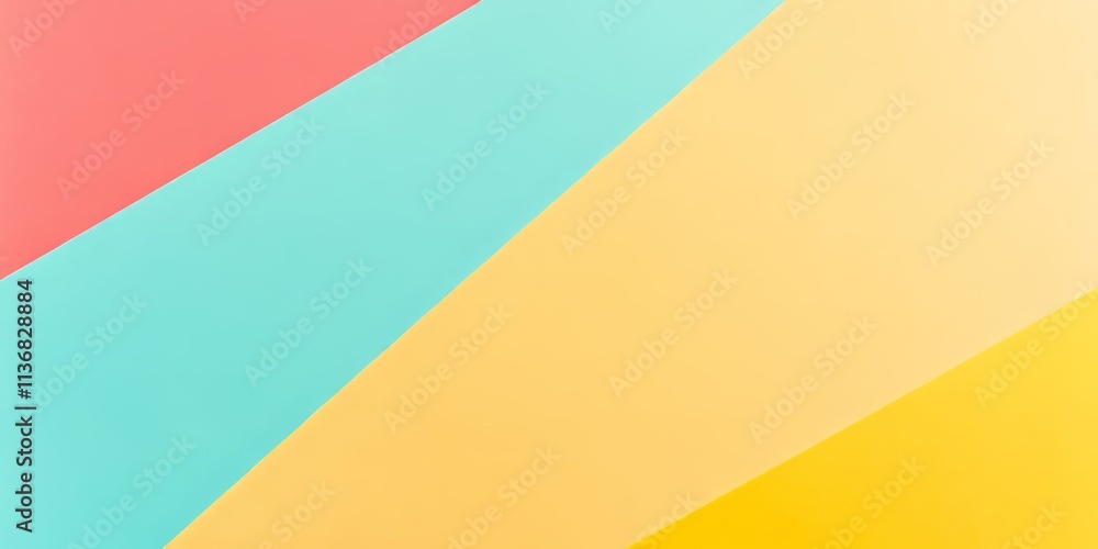 Aufkleber Brightly colored banner with dynamic geometric shapes and empty space for text display or design