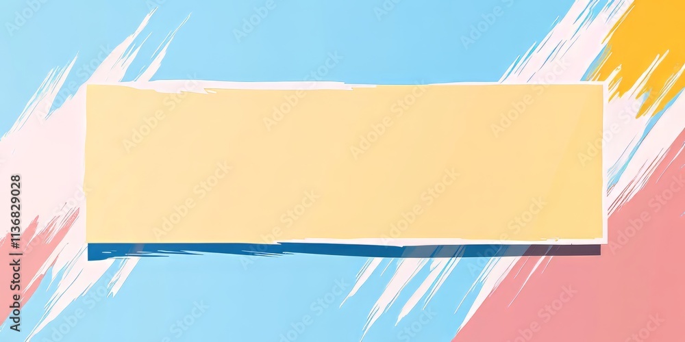 Poster brightly colored banner designed for announcements or celebrations with empty space for customizatio