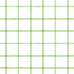 Gingham seamless pattern watercolor illustration isolated from background