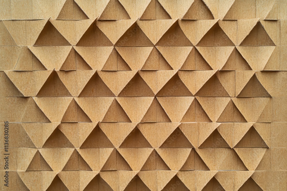 Poster Detailed cardboard texture featuring a geometric triangular pattern, perfect for design projects and artistic backgrounds