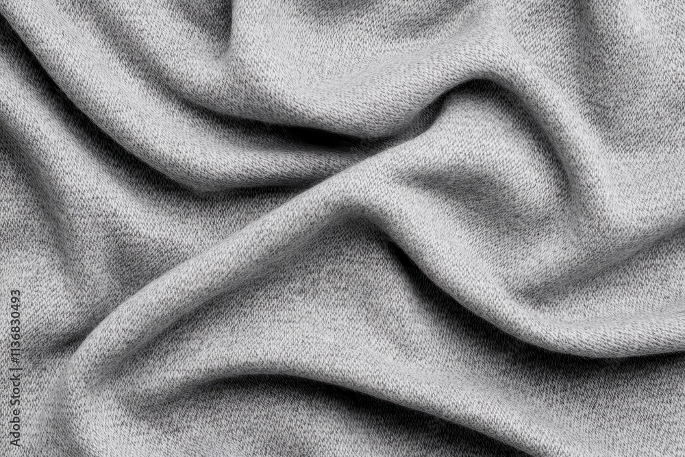 Poster close-up of soft gray fabric with gentle folds and a cozy texture, creating a warm and inviting feel