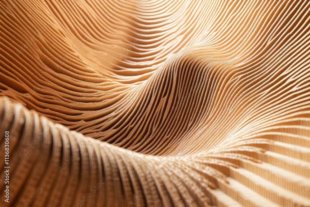 Poster textured patterns of corrugated cardboard showcasing wavy designs and natural color variations in so