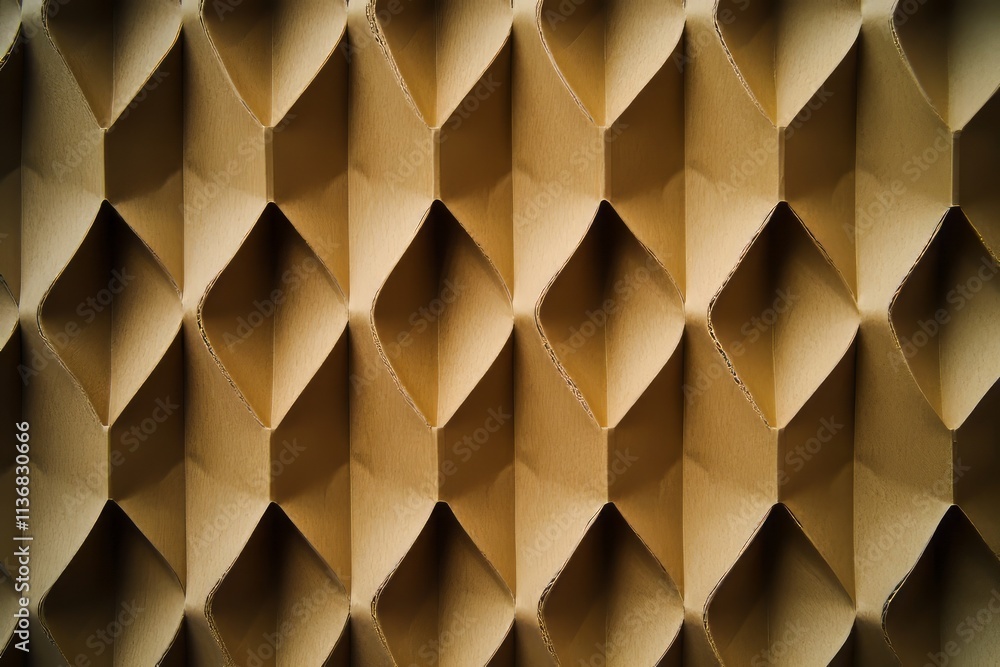 Poster detailed corrugated cardboard texture featuring a diamond pattern with alternating peaks and valleys
