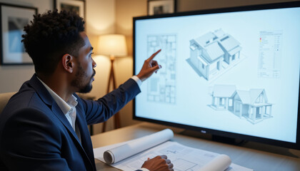 Designing dream homes with innovative technology during a late evening session
