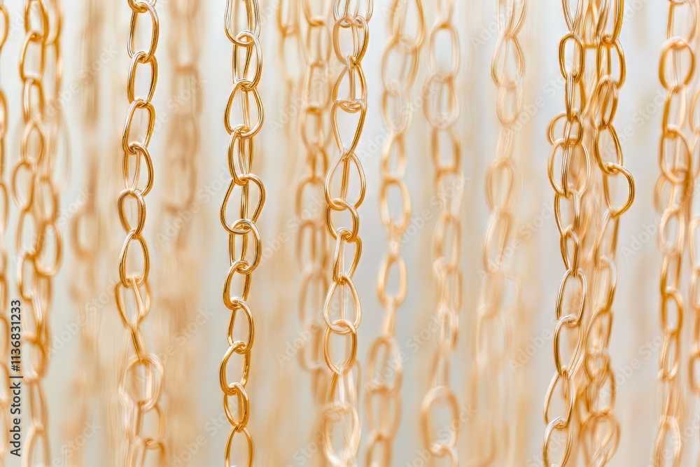 Aufkleber Pattern texture of gold chains creating a stunning visual display in an elegant setting