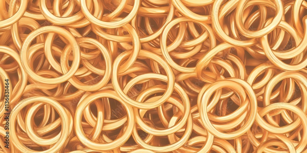 Poster golden rings create a textured pattern with bright colors and clean shadows showcasing a luxurious d