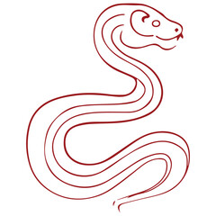 Chinese Zodiac Snake Vector Elegant Illustration, Gold Accent, Traditional Pattern with floral Pattern for Lunar New Year and Decorative Use.