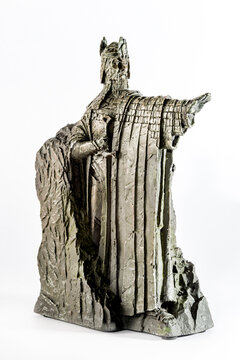 Lord of the Rings figurine showing Isildur the Argonath, king of Gondor, shot in studio