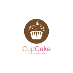 cupcake icon vector logo design template