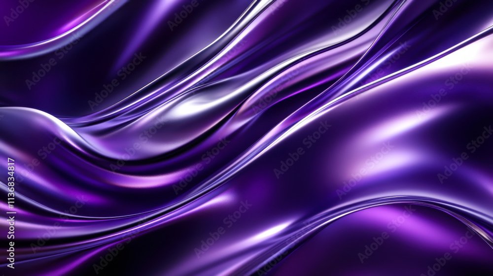 Poster elegant purple waves create a tranquil atmosphere with soft textures and shimmering lights for a cal