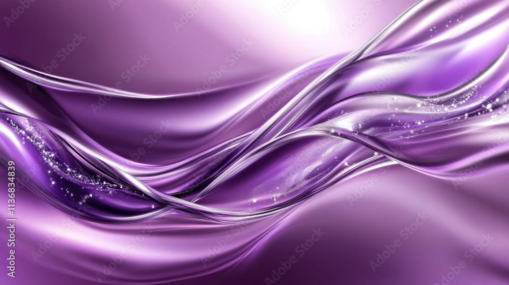 Poster elegant purple waves create a tranquil atmosphere with soft textures and shimmering lights for a cal