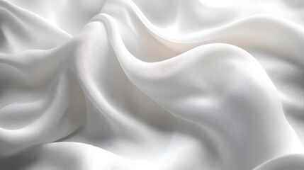 Obraz premium Draped White Fabric Showing Soft Waves and Texture