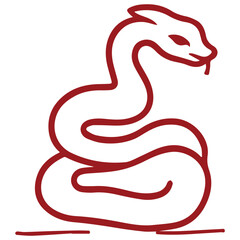 Chinese Zodiac Snake Vector Elegant Illustration, Gold Accent, Traditional Pattern with floral Pattern for Lunar New Year and Decorative Use.