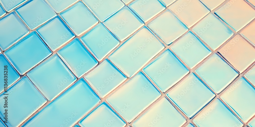 Poster textured glass pattern featuring vibrant colors and clean shadows in a bright and harmonious design