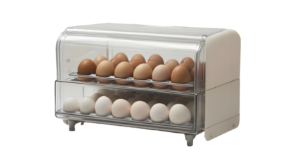 Clear Egg Container  Refrigerator Storage  Kitchen Organization  Two Tier Egg Holder  24 E