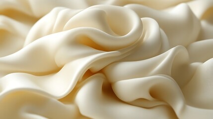 Obraz premium Creamy White Fabric Draped in Soft Waves