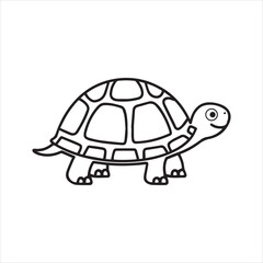 a black and white drawing of a turtle