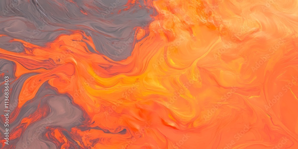 Poster molten lava flow texture showcasing dynamic bright colors and contrasting shadows