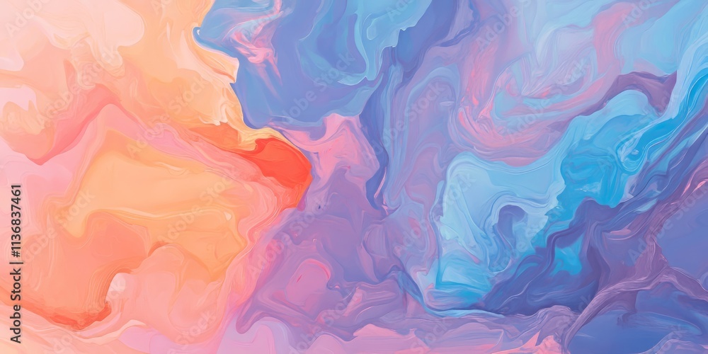 Poster spilled ink pools create a vibrant abstract texture with bright color contrasts and clean shadows