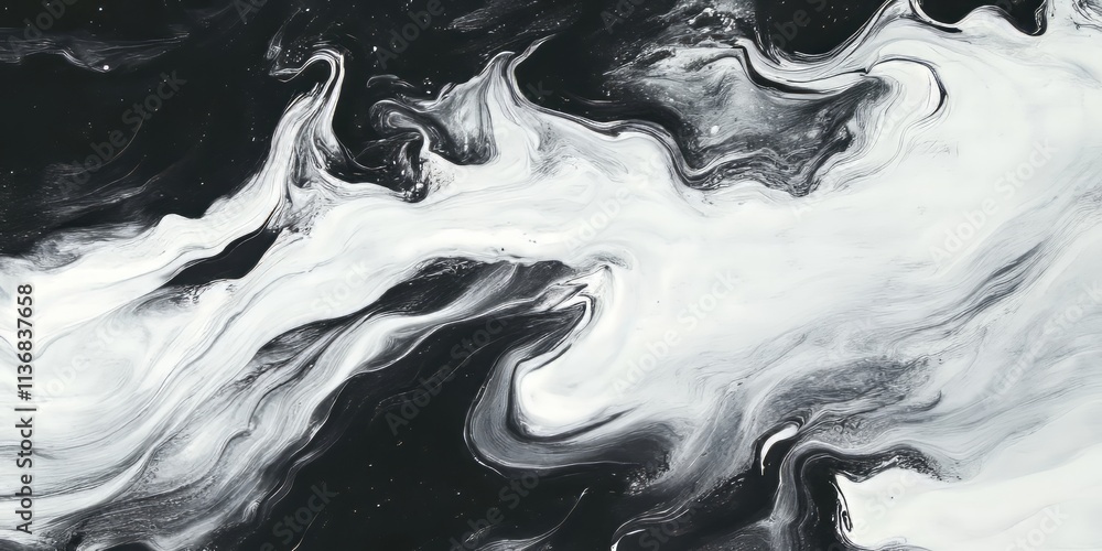 Poster spilled ink pools create vibrant contrast with clean shadows in an abstract texture