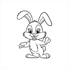 a cartoon rabbit with its arms out