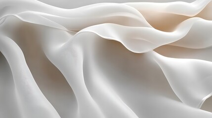 Obraz premium Elegant Draped White Fabric Soft Texture Background