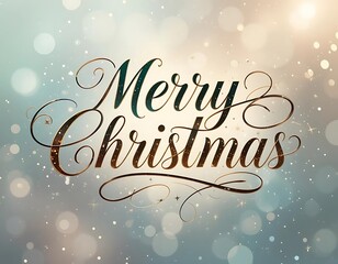 Merry Christmas Typography Art