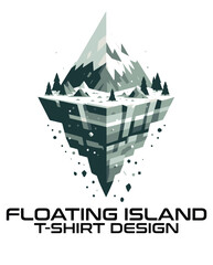 Fototapeta premium Floating Island Vector T Shirt Design
