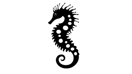 Fototapeta premium Seahorse slowly moving through open water, its body maintaining an upright posture as it swims, Vectorized Animal Art