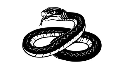 Obraz premium Snake constricting prey item within coils of its body, Vectorized Animal Art