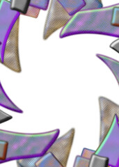 An abstract transparent iridescent shattered glass vignette design element overlay.
