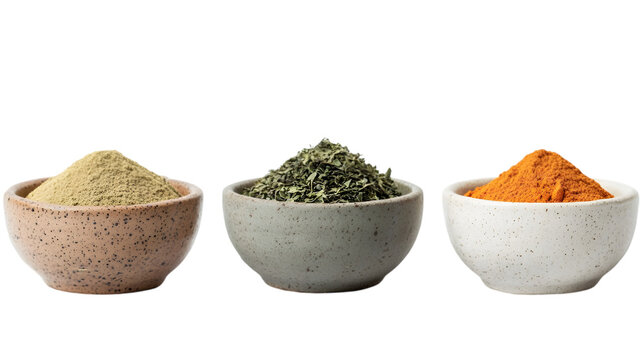 Aromatic Spices in Bowls  Culinary Herbs  Cooking Ingredients  Food Photography