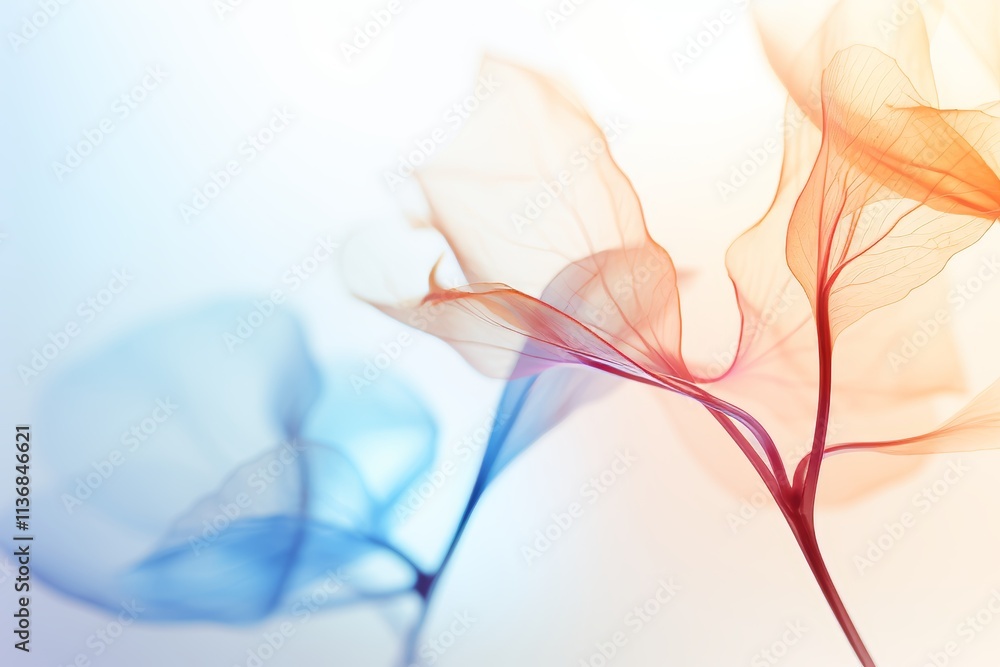 Poster minimalist abstract representation of natural elements with two harmonious colors and text space