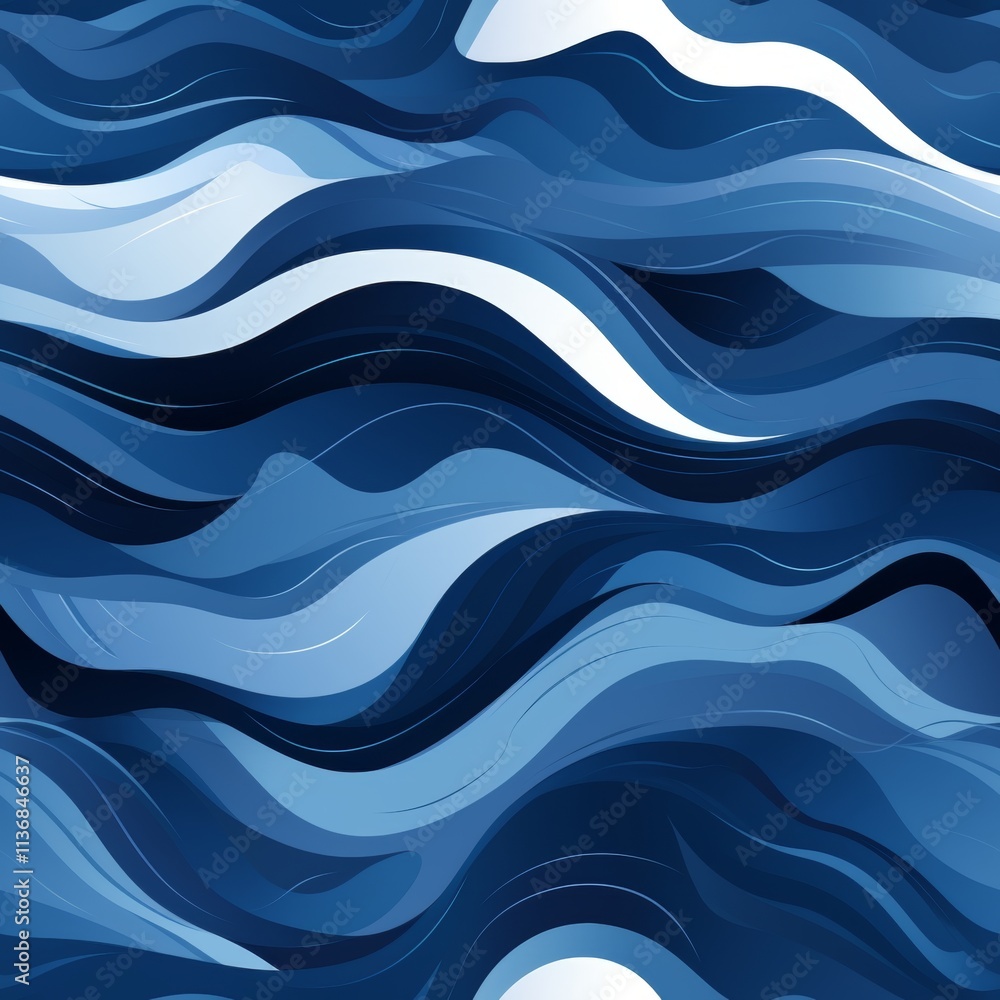 Poster abstract waves thin lines in various shades forming a captivating pattern of color