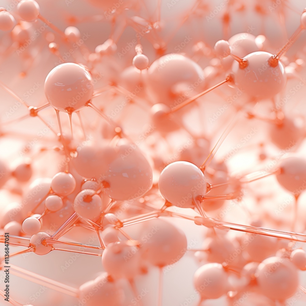 Poster Abstract 3d representation of molecules enhancing skin health with smooth color gradients
