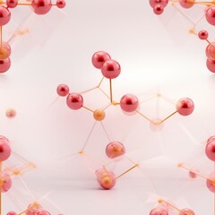 Abstract 3d molecule shapes illustrating skin health with smooth color gradients and transitions