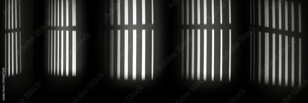 Poster abstract composition of light and shadow with varied shades of black through lines and shapes